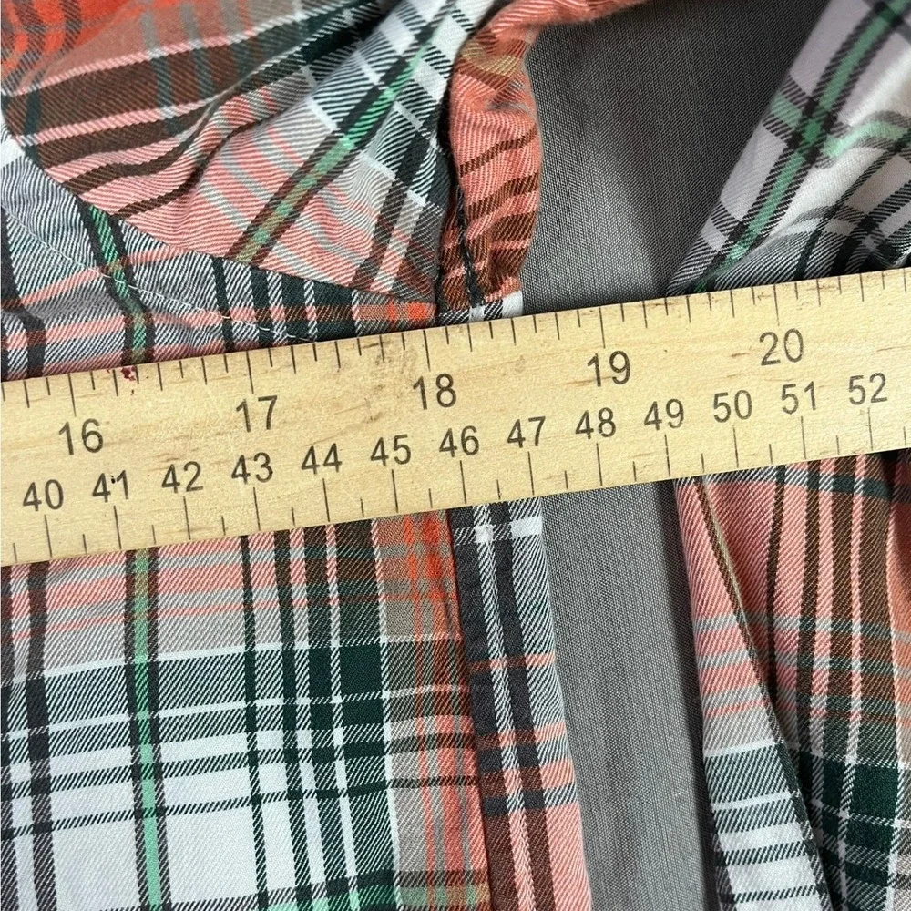 Ralph Lauren Button-Down Boys L 14-16 Plaid Orange Black White EUC